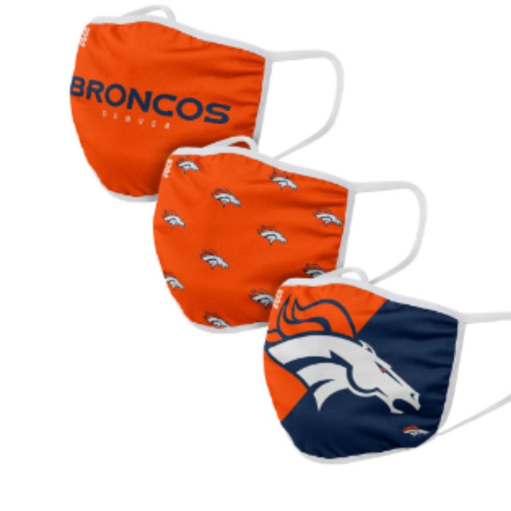 Denver Broncos FOCO Adult Face Covering 3-Pack